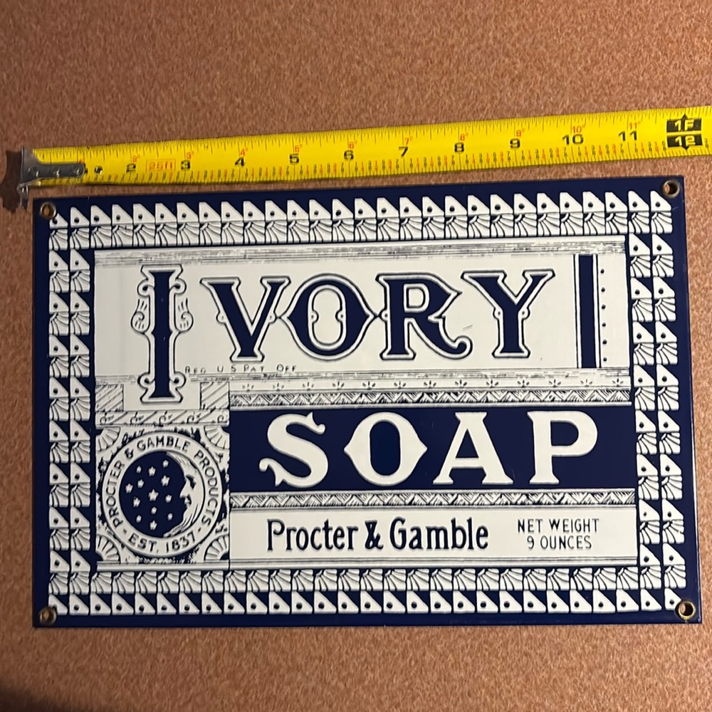 Ande Rooney Ivory Soap Enameled Sign